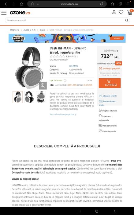 Vând Căști Hifiman Deva Pro