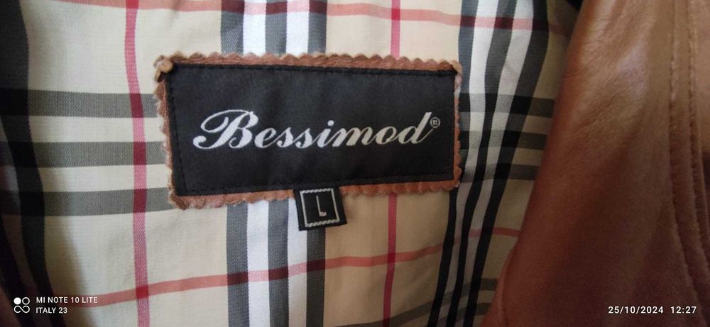 светло кафяво мъжко яке от естествена кожа L