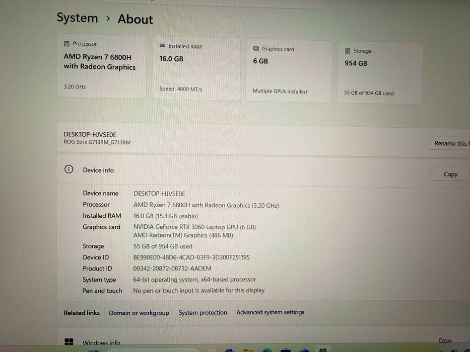 ASUS ROG Strix G17 G713RM | Ryzen 7 6800H | RTX 3060 | 16GB | 1TB SSD