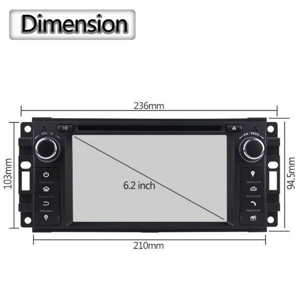Jeep Grand Cherokee Commander Wrangler 6.2'' андроид навигация, 6532