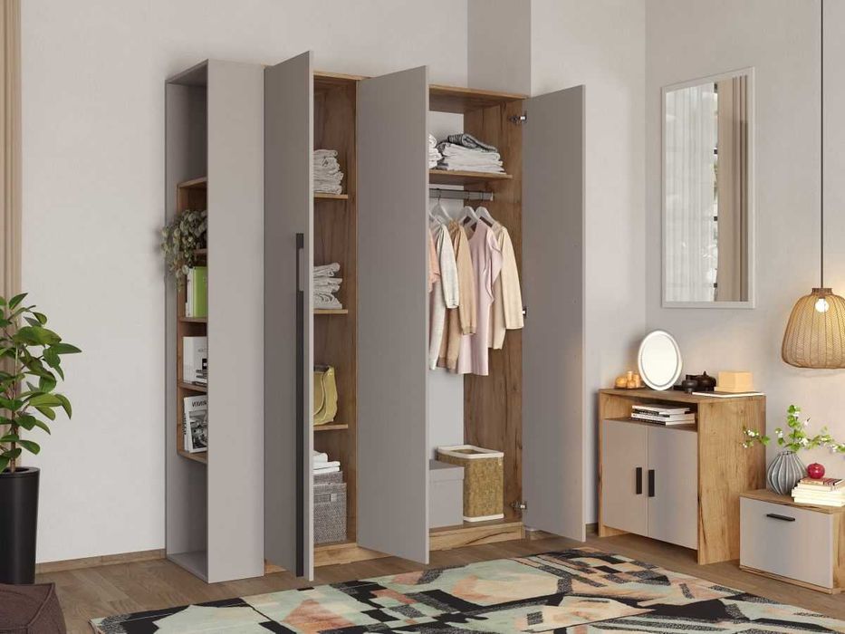 Set Mobila Dormitor Casmir / Stejar Siena C09 - Transport Gratuit