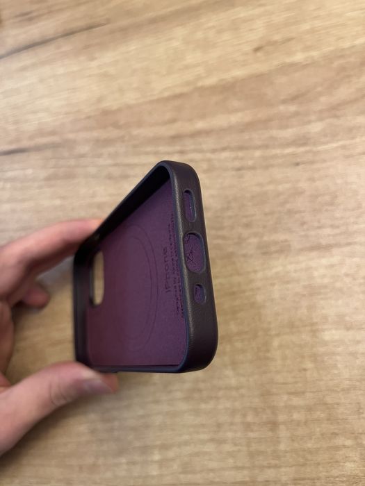 Husa piele Iphone 13 mini Leather Case Dark Cherry Mag Safe (noua)
