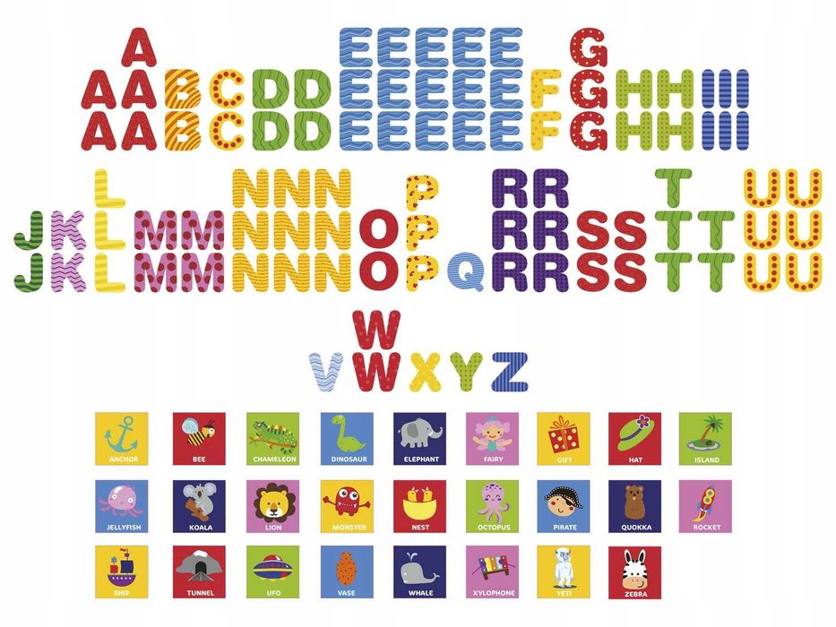 Образователна Магнитна Детска дъска Кутия Магнитни букви 126 части
