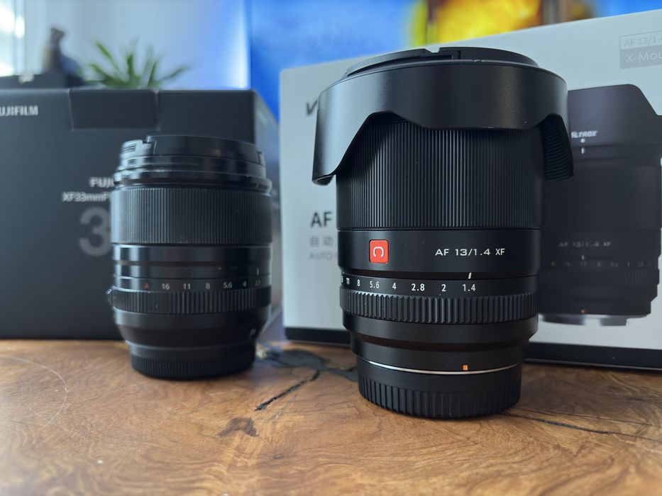 Продавам 2 обектива Fujinon 33mm f/1.4 и Viltrox 13mm f/1.4