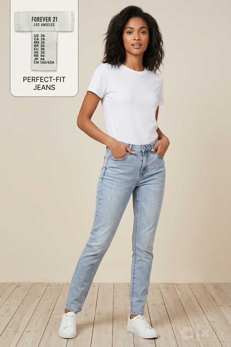 Женские джинсы Forever 21 (размер 26 / S) — светлый деним