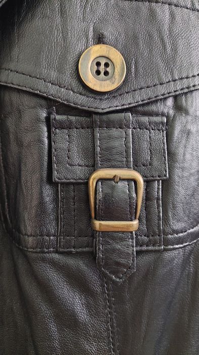 Черно кожено яке от естествена кожа XS/S