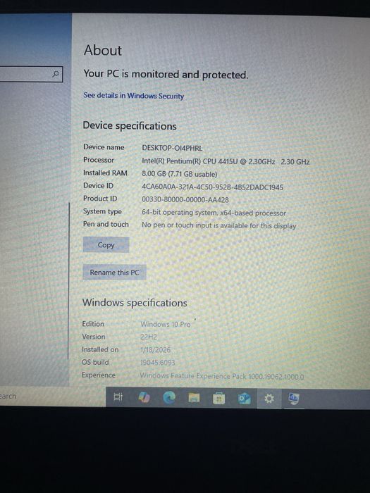Laptop Dell Latitude 3380/13.3” Intel Pentium  4415U 8gb\128 SSD