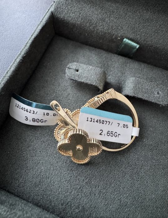 Комплект серьги кольцо золото 585