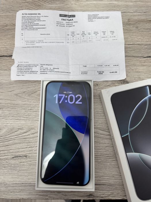 Vand iphone 16 pro max 512 GB White