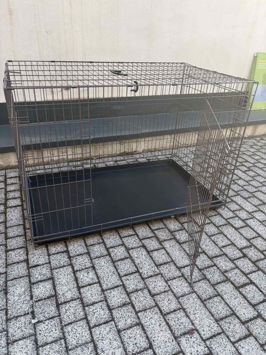 Клетка за голямо куче FLAMINGO, Метал, Черен, Размери: д.120см, в.82см, ш.75 см,
