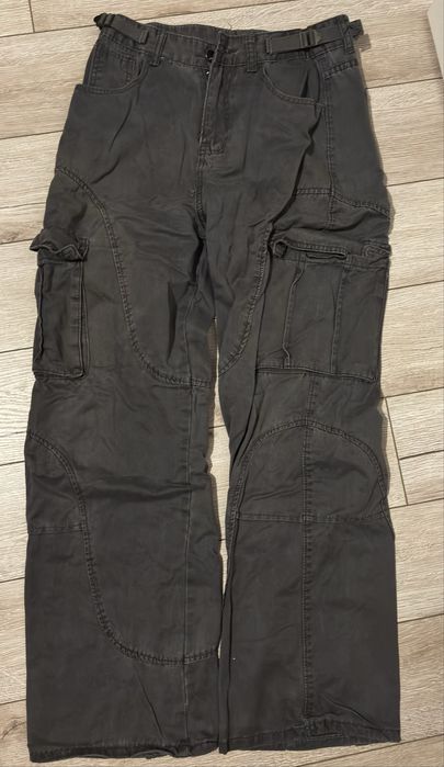 Pantaloni cargo black washed baggy L , negociabil