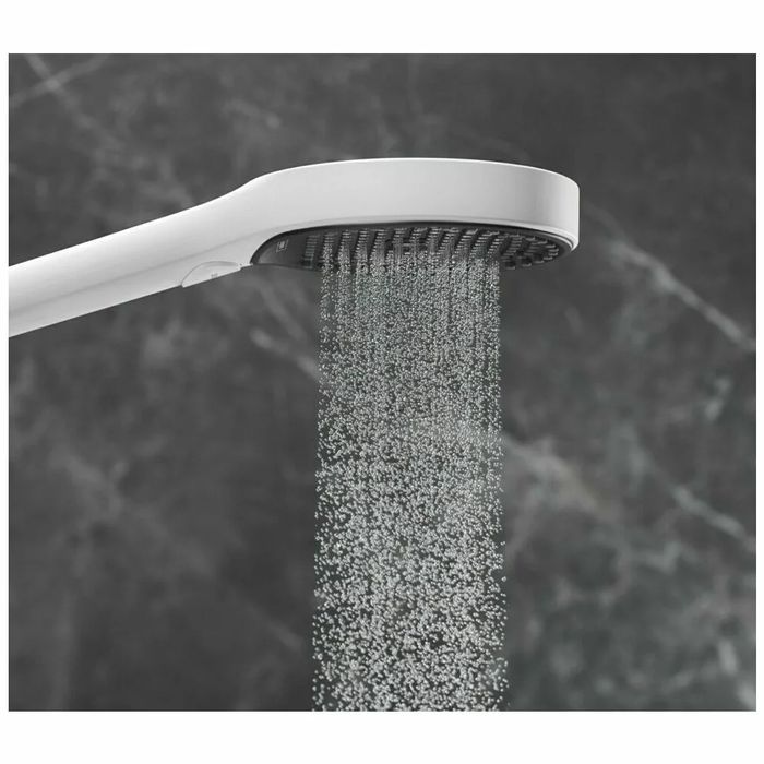 Set de dus Hansgrohe Rainfinity 130 cu para de dus Select 3jet , agatatoare si furtun 125cm, alb mat  NOU