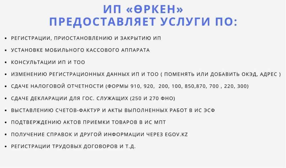 Сдача отчётов ИП / ТОО