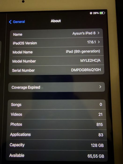 Ipad 8 128gb WIFI + Apple pencil 1 + Logitech keyboard
