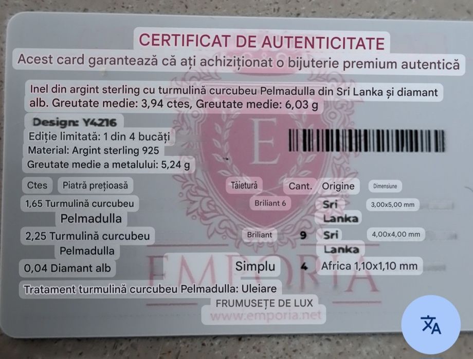 Inel argint 925 turmalina curcubeu