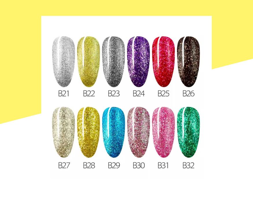 UV/LED Платинена брокатена гел боя VENALISA, гел лак