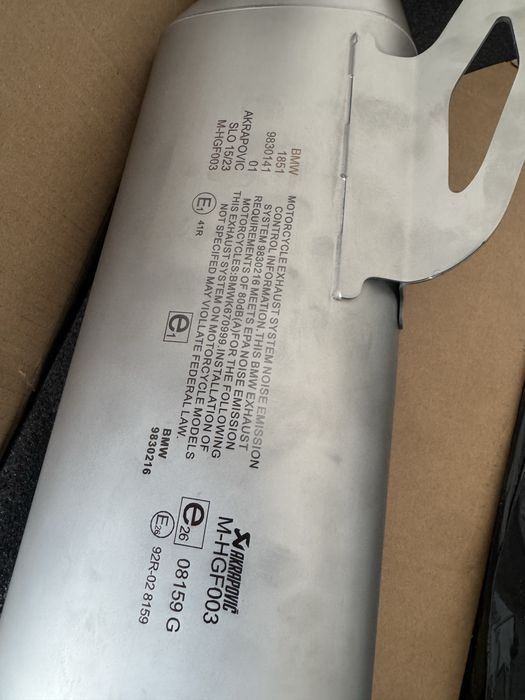 Toba originala S1000RR M1000rr Akrapovic 9830216