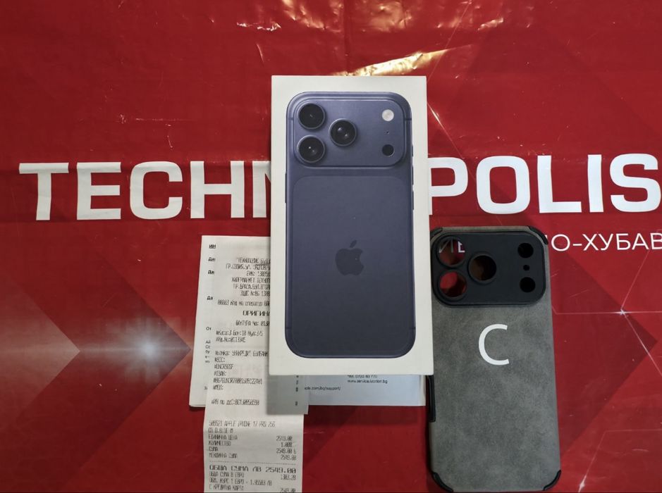 256GB iPhone 17 Pro Гаранция Технополис 2027 Deep Blue