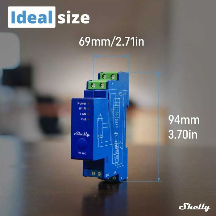 Shelly Pro Dimmer 0/1-10V PM – смарт контролер за осветление с Wi-Fi