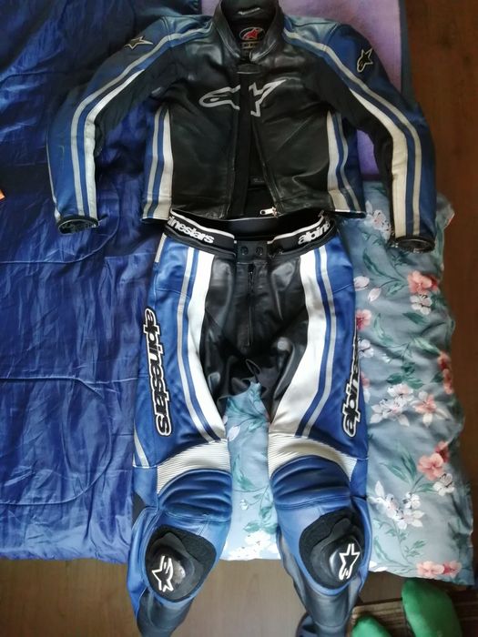 Costum moto piele naturala din două piese