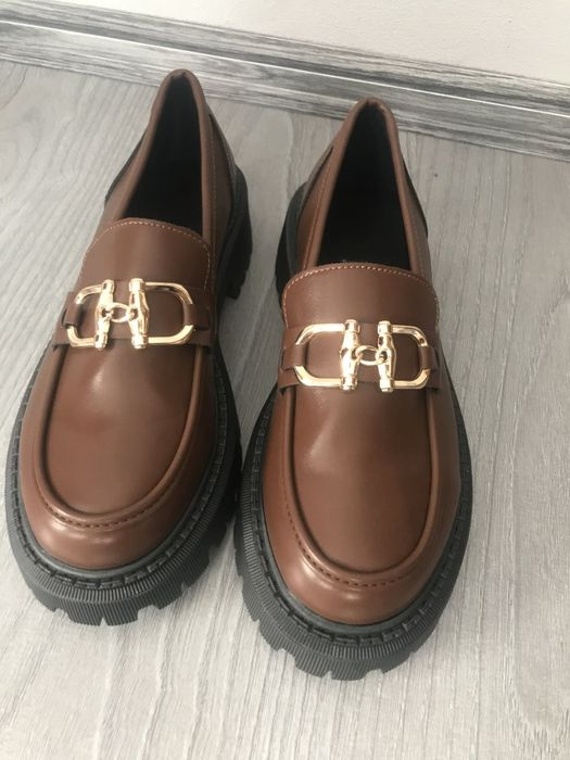 Mocasini casual maro