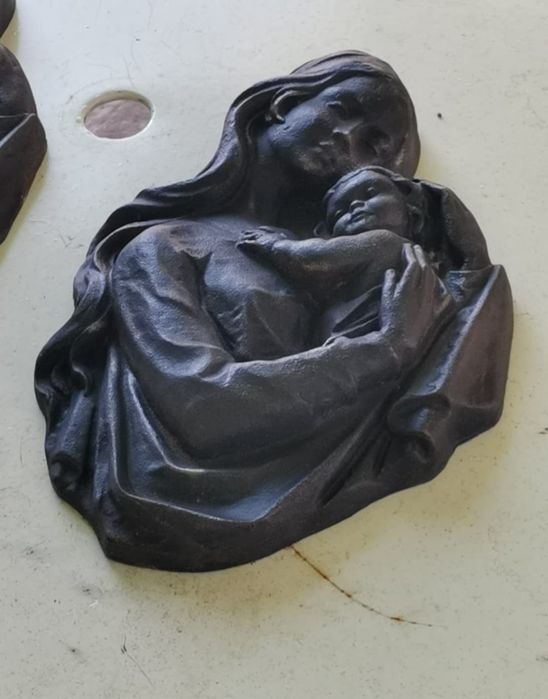 Icoana Sfânta Maria 6kg Otel masiv fonta statueta veche deosebita