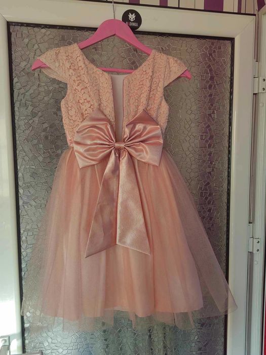 Детска шаферска рокля, цвят - пепел от рози