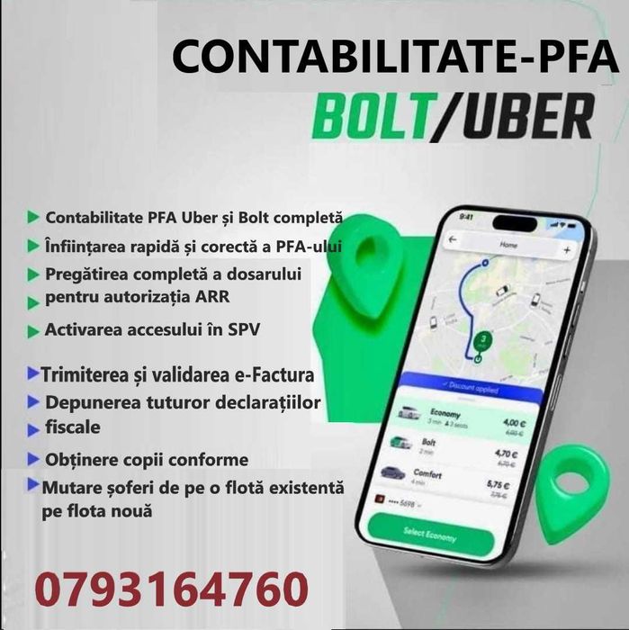 Contabilitate - Înființare PFA - UBER BOLT