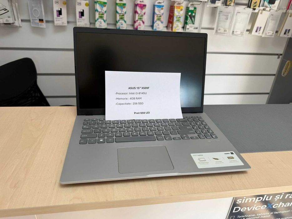 Asus  NoteBook 15" X509F Intel i3-8145u , 4GB RAM , 256 SSD