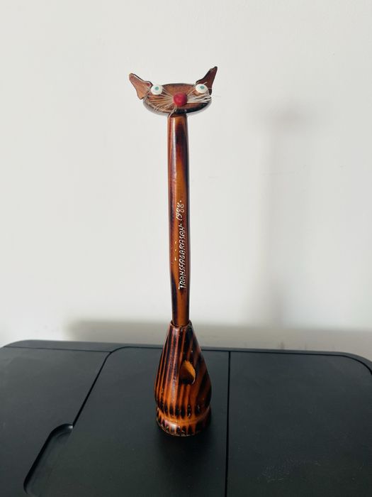 Decoratiune suvenir suport pix pisica vintage comunist Transfagarasan