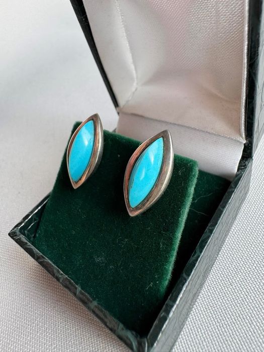 Cercei din argint si turcoaz
