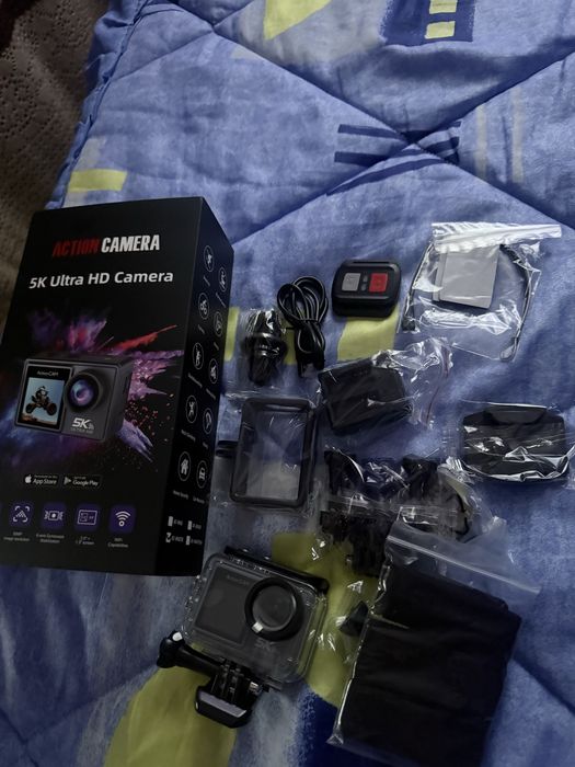 Cameră Video Action 5K Ultra HD - NOUĂ / 50MP / Stabilizare / Dual Screen / Accesorii