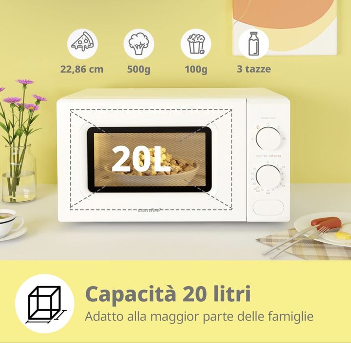 Cuptor cu microunde COMFEE alb, 20 litri