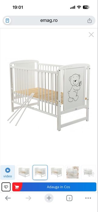 Pătuț din lemn BabyNeeds