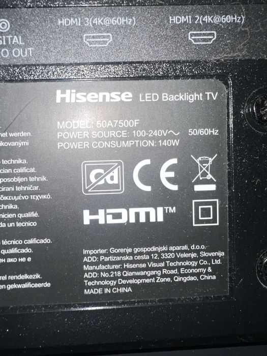 Televizor Hisense Led 50A7500F