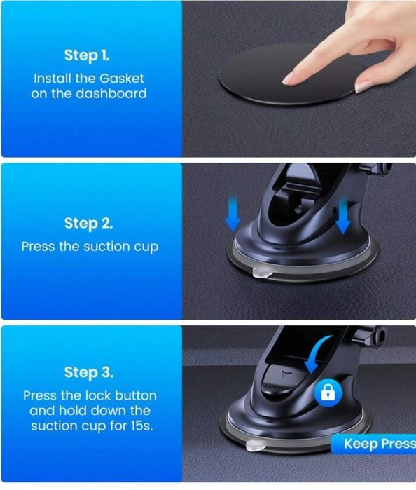 Suport telefon magnetic cu ventuza