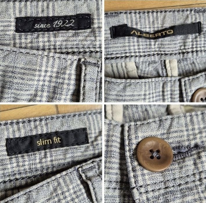 Pantaloni bărbați Alberto, Model ROB Cool Check, Slim Fit, W34/L32