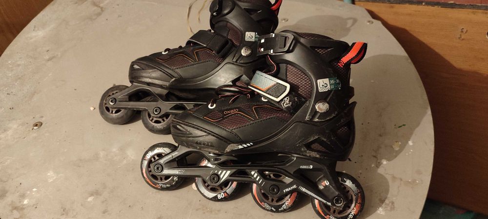 Ролери Oxelo Fit 3 JR Black Orange размер 35-38 с Каска Giro