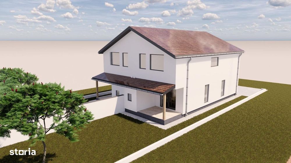 Duplex cu 4 camere, 100 mp utili, 10 mp terasa, 305 mp teren  - Sag