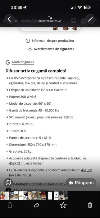 Boxa activa The Box PA 15 DSP