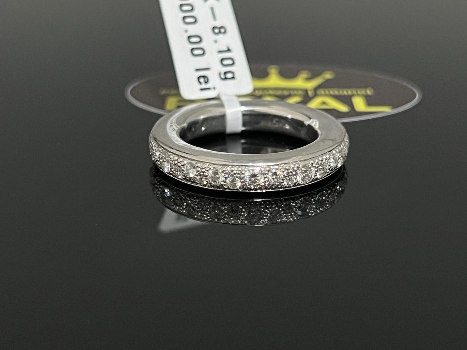 Bijuteria Royal CB : Inel aur alb 18K 750%  8,10 gr.  38 diamante naturale