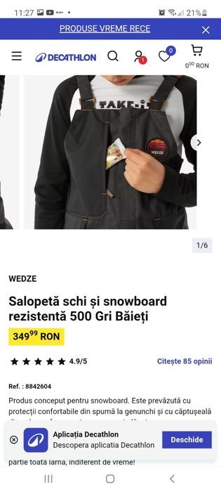 Geaca si pantaloni ski  baiat 10 ani