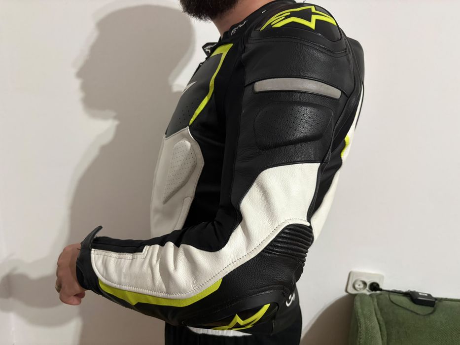 Geaca Moto Piele cu cocoasa Alpinestars GP PRO - M (50) Yellow Fluo