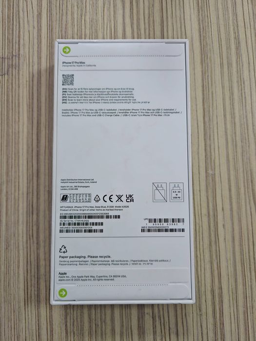 iPhone 17 Pro Max 512GB Deep Blue Sigilat