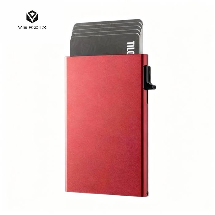 Sleek Aluminum Pop-Up Card Holder