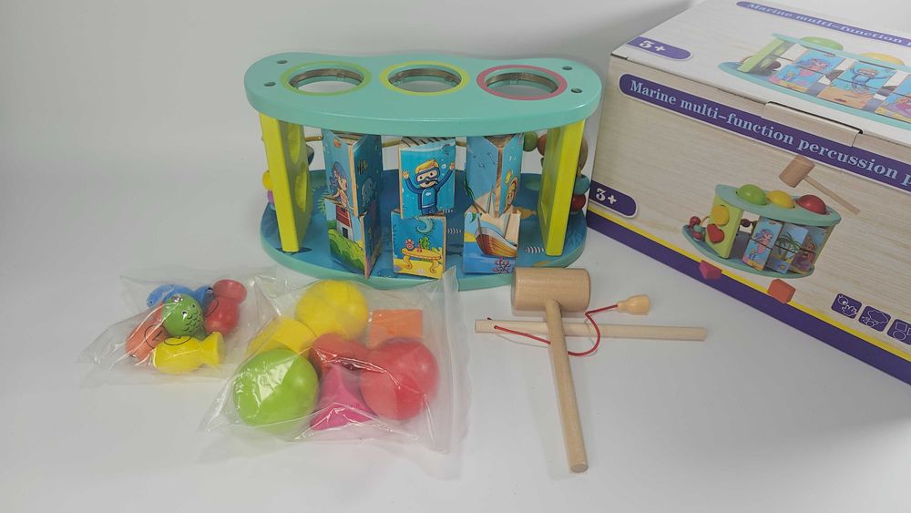 Ново! Дървена образователна и занимателна игра 4в1 всички дървени игри