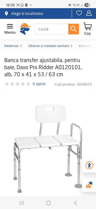 Scaun de transfer cada pentru batrani