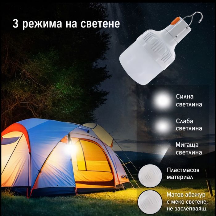 Преносима LED лампа за палатка, къмпинг, риболов , каравана