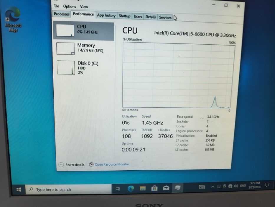Продавам HP EliteDesk SFF – Intel Core i5 6600 3.31 GHz/ 8GB RAM DDR4 / NVIDIA NVS 310