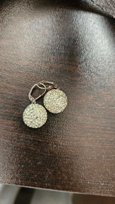 сребърни обеци с кристали Swarovski